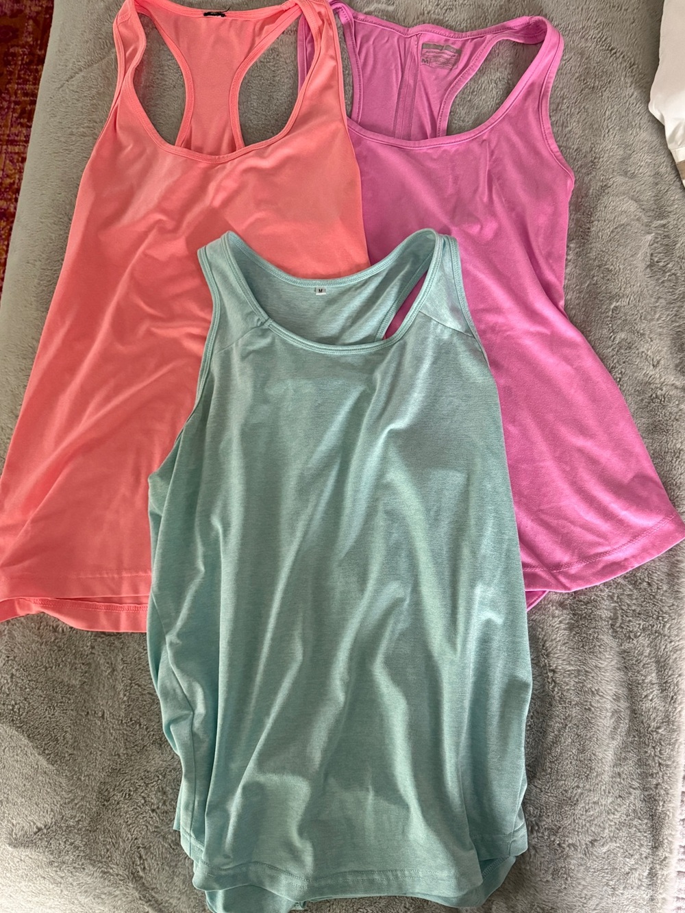 Women’s Racerback Tank Top - Coral, Pink & Mint